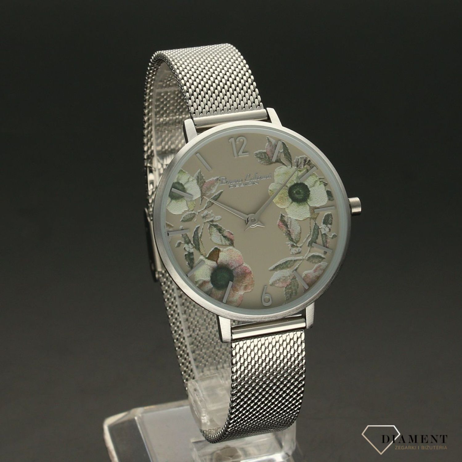 ZegarekZegarek damski na bransolecie Bruno Calvani 'Stonowane kwiaty' BC90558 KWIATY jpg.jpg